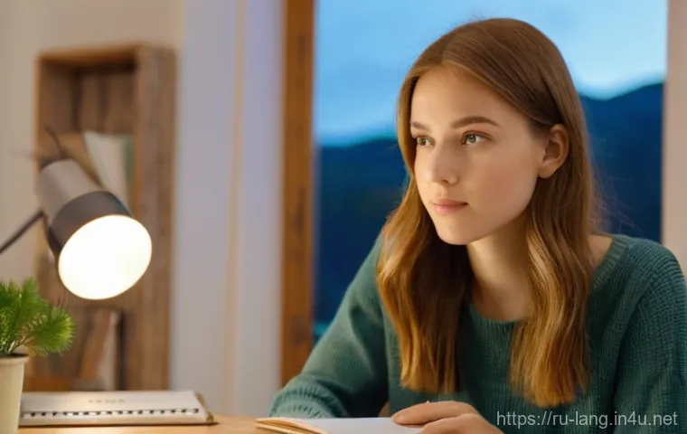 독일어 말하기 능력 향상법 - **Prompt 1: Focused Self-Practice in a Cozy Setting**
"A young woman, approximately 20-25 years ...